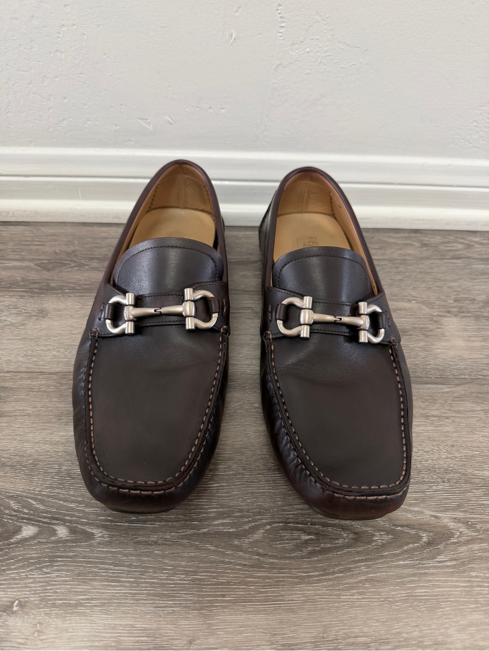 Men's Ferragamo Brown Leather Bit Loafers